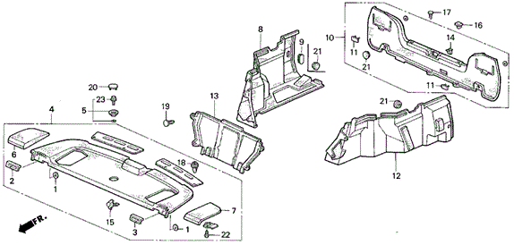 Rear Tray - Trunk Garnish for 1994 Acura Vigor #0