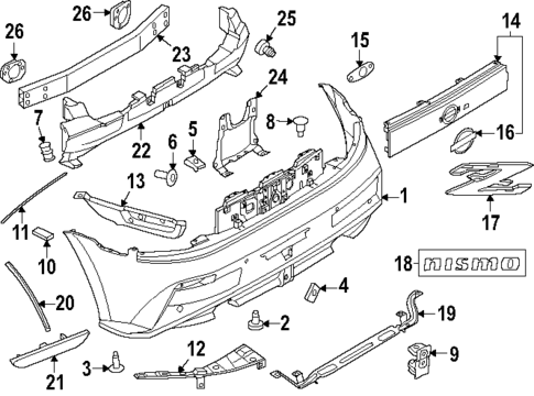 Bumper & Components - Rear for 2024 Nissan Z #0
