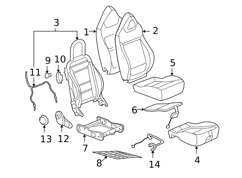 Front Seat Components for 2009 Saturn Sky #0