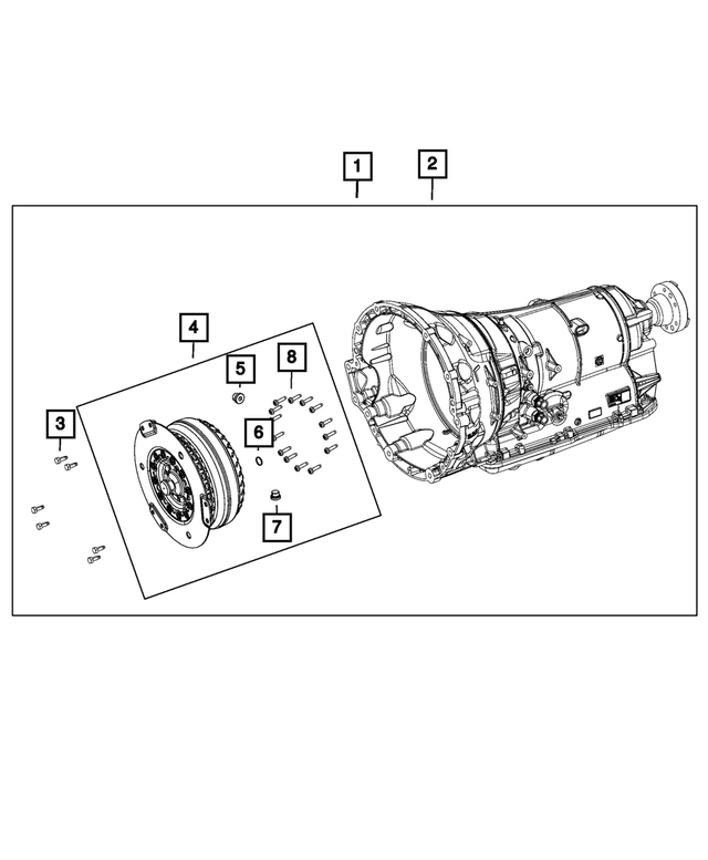 R8283000AB - 8HP90; 8-Speed; Automatic Transmission: With Torque Converter Transmission, Remanufactured for Mopar Image