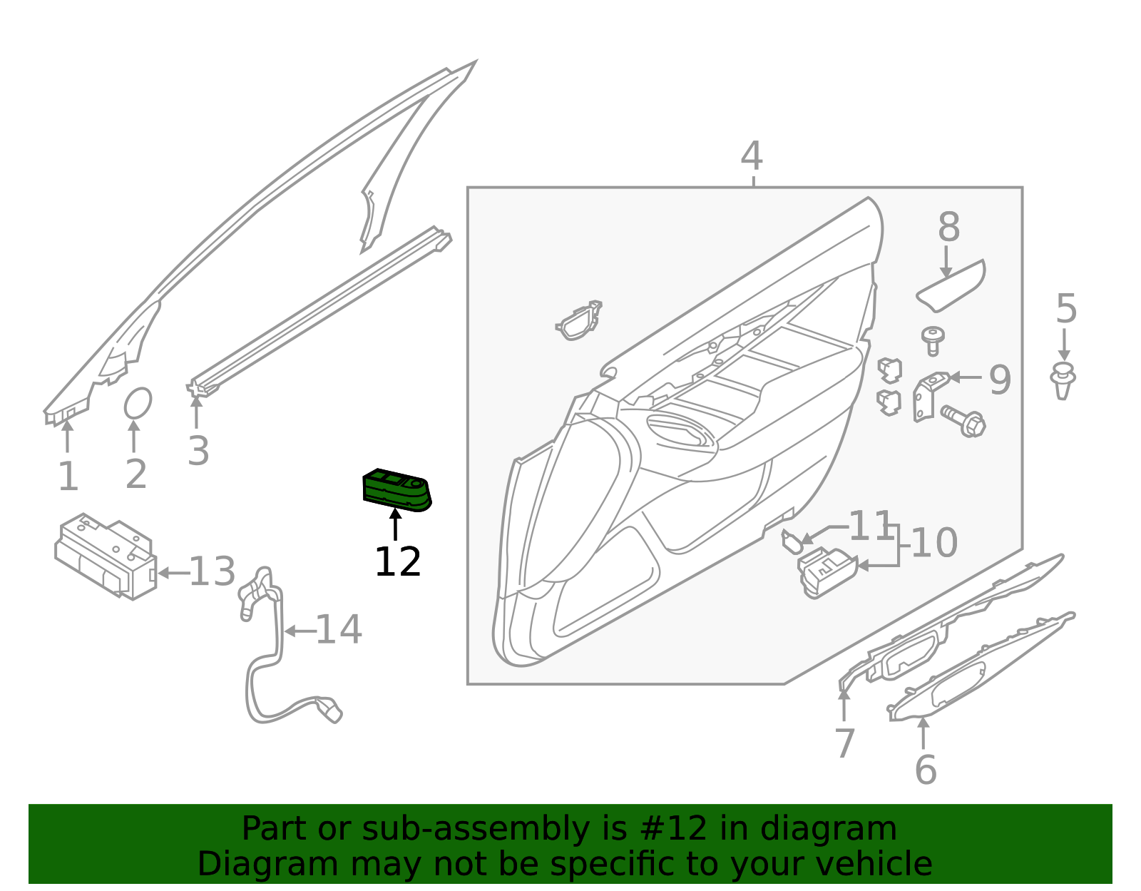 Power Window Switch Driver Side - Master Window Switch Compatible 25401