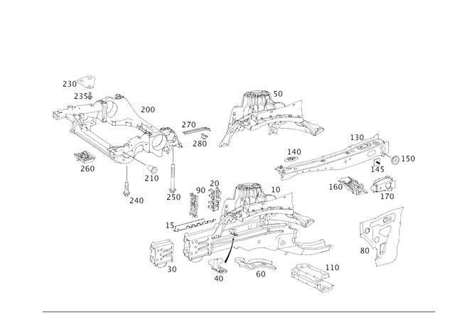 2026260711 - Front-End Assembly, Front Panel: Plate for Mercedes-Benz: 300C, 300CD, AMG GT 43, AMG GT 53, AMG GT 63, AMG GT 63 S, AMG GT 63 S E Performance, C250, C300, C350, C350e, C400, C43 AMG, C450 AMG, C63 AMG, C63 AMG S, C63 AMG S E Performance, CLE300, CLE450, CLE53 AMG, CLK320, CLK350, CLK500, CLK55 AMG, CLK550, CLK63 AMG, CLS400, CLS450, CLS53 AMG, CLS550, CLS63 AMG, CLS63 AMG S, E250, E300, E350, E400, E43 AMG, E450, E53 AMG, E550, E63 AMG, E63 AMG S, EQE 350, EQE 350+, EQE 500, EQE AMG, GL320, GL350, GL450, GL550, GL63 AMG, GLC300, GLC350e, GLC43 AMG, GLC63 AMG, GLC63 AMG S, GLC63 AMG S E Performance, GLE300d, GLE350, GLE400, GLE43 AMG, GLE450 AMG, GLE550e, GLE63 AMG, GLE63 AMG S, GLK250, GLK350, GLS350d, GLS450, GLS550, GLS63 AMG, ML250, ML320, ML350, ML400, ML450, ML500, ML550, ML63 AMG, R320, R350, R500 Image image