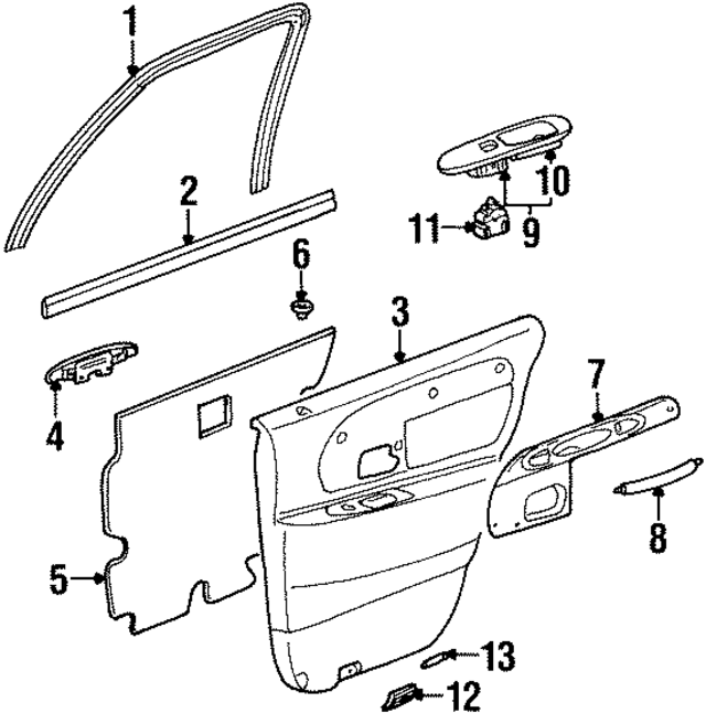 1W1Z5427406AAF - : Door Interior Trim Panel for Ford Image