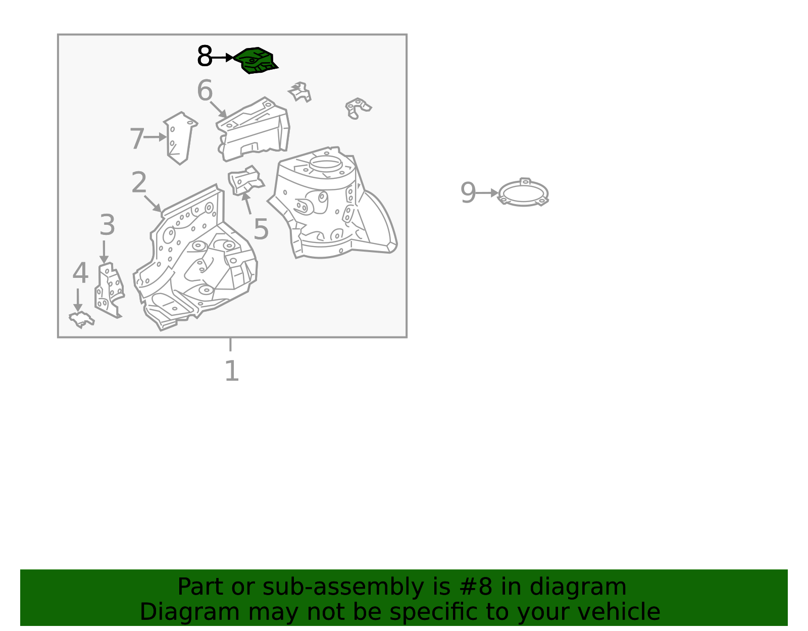 53706-12040 - Upper Plate 2009-2013 Toyota Corolla | Find Vintage Parts