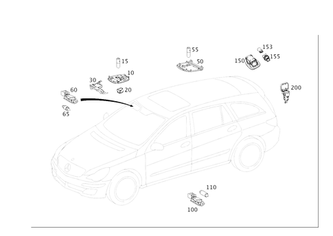Interior Lamps, Plug Socket in Loading Compartment for 2006 Mercedes-Benz R500 #0