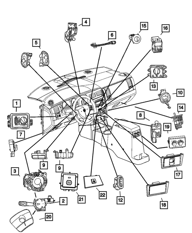« 68023123AA – Electrical : Projecteur Commutateur pour Mopar Image »