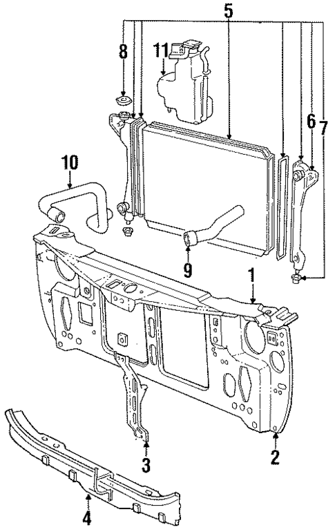Radiator Support for 1993 Chrysler LeBaron #0