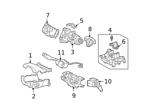 Shroud, Switches & Levers for 2012 Acura TL #0