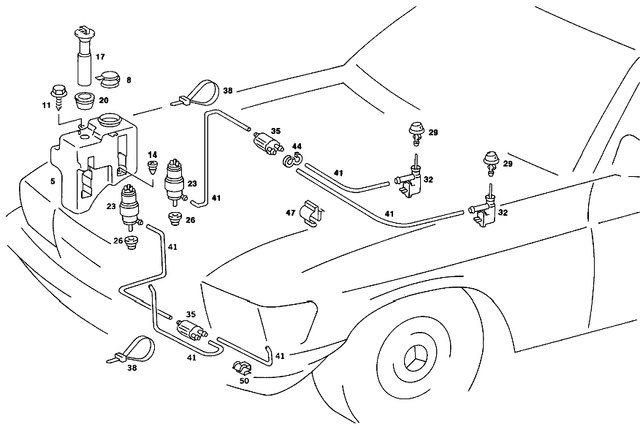 1078690620 - Windshield Washer: Container for Mercedes-Benz: 350SL, 380SL, 380SLC, 450SL, 450SLC, 560SL Image image