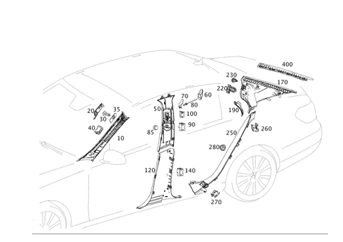 Trim for a, B, C and D-Pillar for 2014 Mercedes-Benz E250 #0