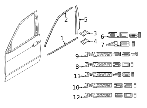 Exterior Trim - Front Door for 2008 BMW X5 #0