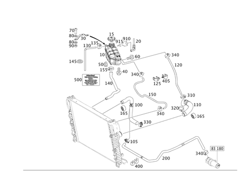 Expansion Tank, Mounting and Hoses for 2006 Mercedes-Benz SLR McLaren #0