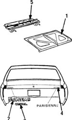 20345605 - Body: Nameplate for Pontiac: 6000, Parisienne Image image