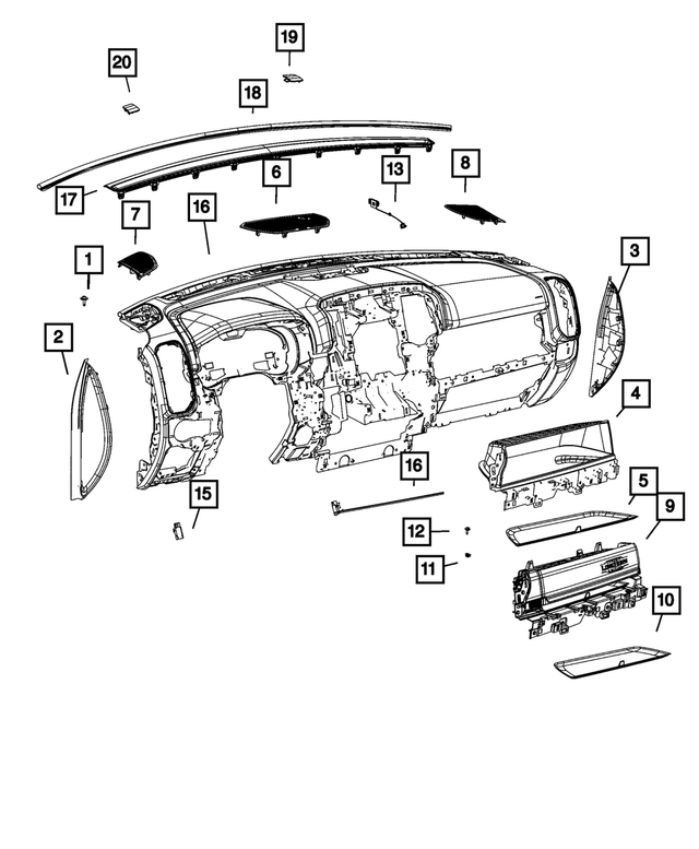 6RP71HL1AB - Interior Trim: Cowl Top Cap for Mopar Image