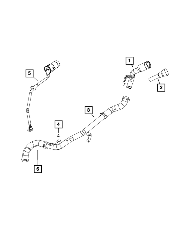 68297728AD - Fuel and Accelerator Pedal: Fuel Filler Hose for Mopar Image