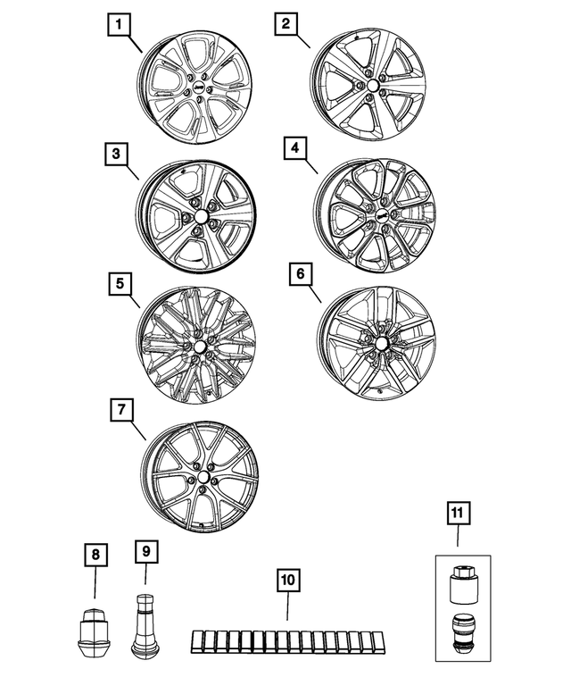 5ZA44AAAAA - Wheels: Aluminum Wheel, Front Or Rear for Mopar Image