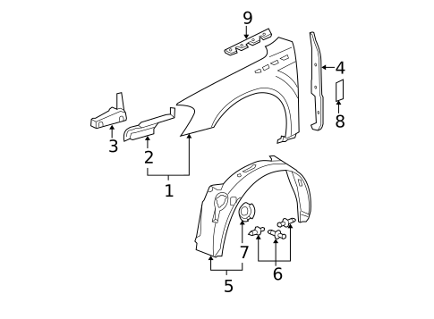 Fender & Components for 2011 Buick Lucerne #0
