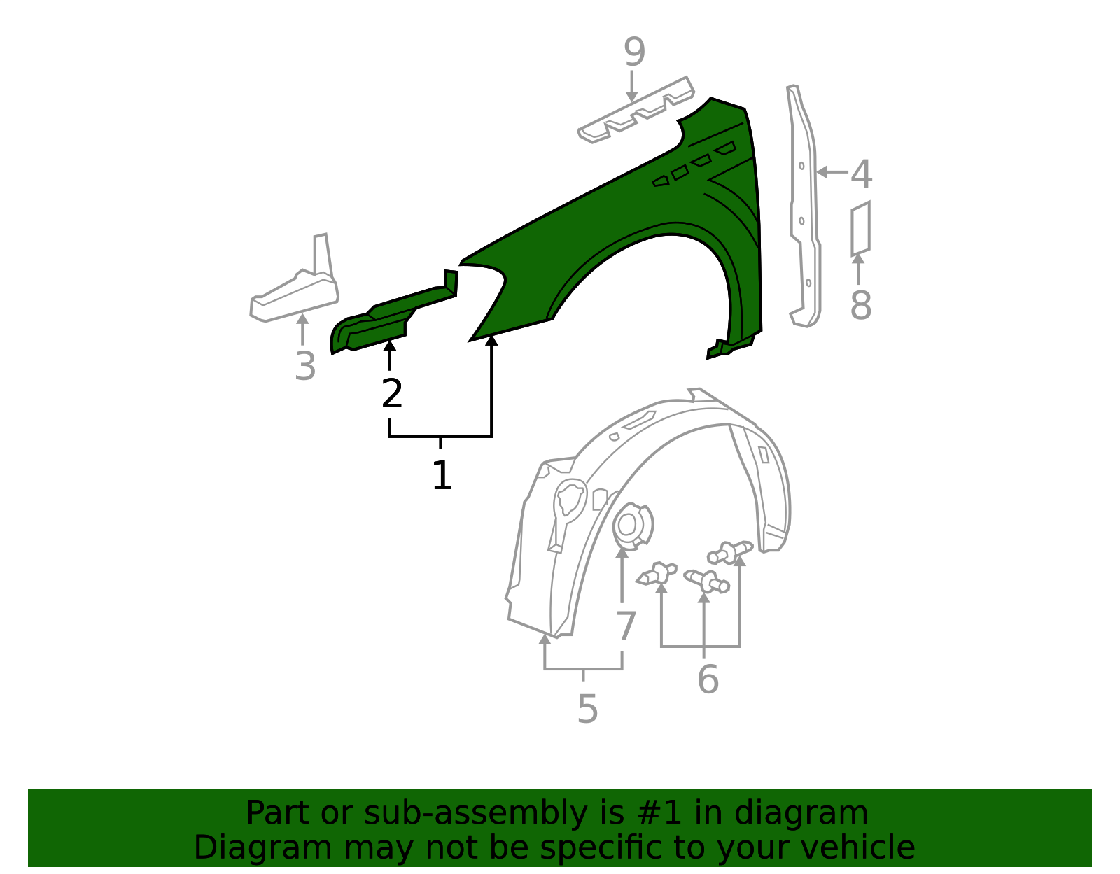 Evan-Fischer Pair Front Fenders – Buick Lucerne 2006-2011, Driver & Passenger Side, Primed, Direct Fit