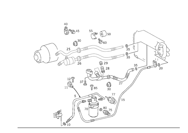 2028304915 - Heating and Ventilation: Piping for Mercedes-Benz: C220, C230, C280 Image image