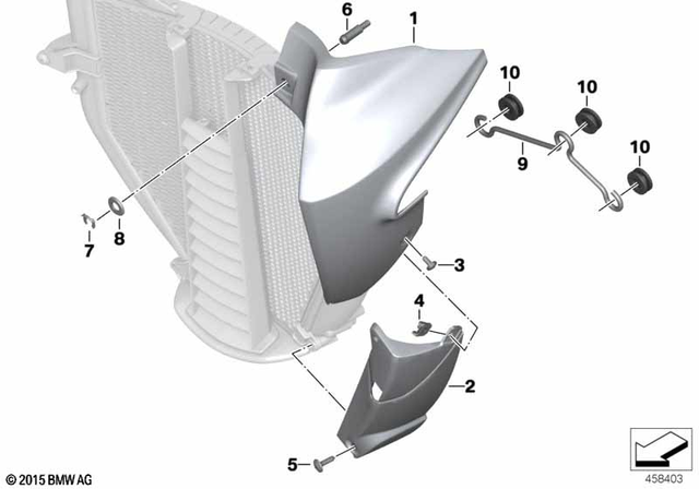 46637687420 - Frame and Mounting Parts: Cooler Cover, Top Right -  for BMW-Motorrad Image
