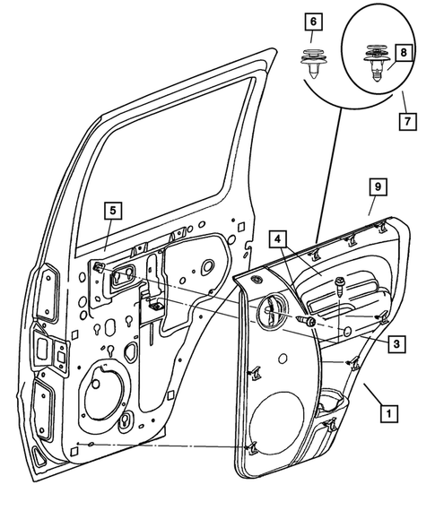 Door Trim Panels for 2002 Jeep Liberty #1