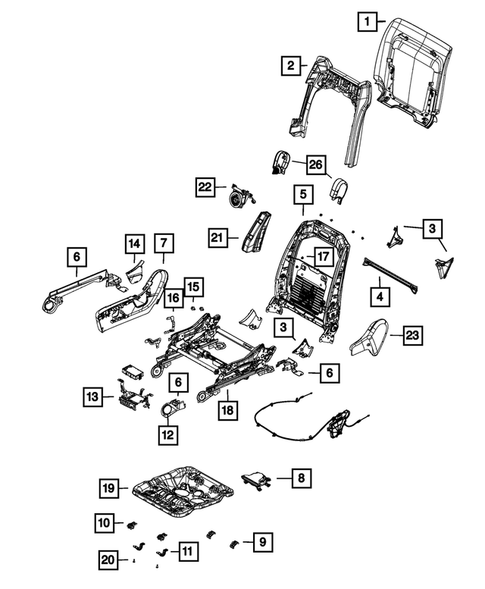 Front Seats - Adjusters, Recliners, Shields and Risers for 2022 Jeep Grand Cherokee WK #0