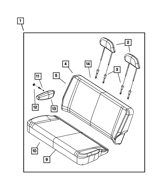 1HU631DVAA - Interior Trim: Second Row Headrest for Mopar Image