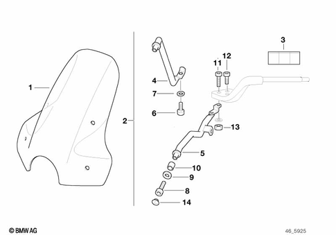 Motorcycle Trim Section, Windshield for 1996 BMW-Motorrad R 1100 R #0