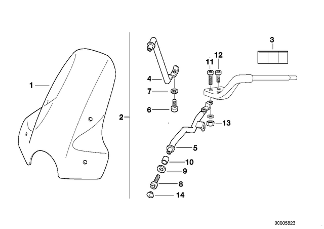 46632316764 - Frame and Mounting Parts: Windshield -  for BMW-Motorrad Image