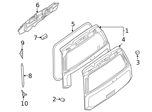 Liftgate for 2007 Nissan Armada #1