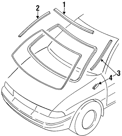 Reveal Moldings for 1995 Kia Sephia #1