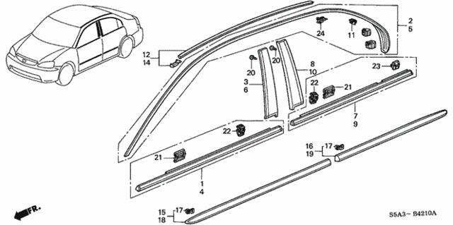 Molding - Protector for 2001 Honda Civic #0