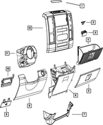 1JQ68XDVAA - Interior Trim: Glovebox Door Latch for Dodge: Journey, Ram 1500, Ram 2500, Ram 3500 | Ram: 1500, 2500, 3500 Image