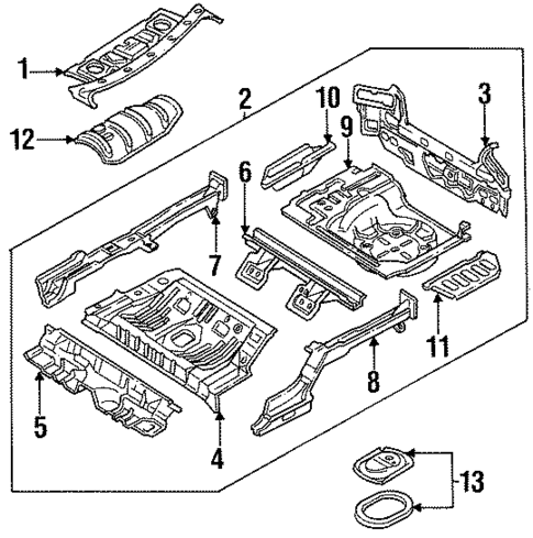 Rear Body for 1994 Kia Sephia #0