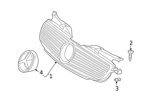 Grille & Components for 2003 Mercedes-Benz SLK 32 AMG&reg; #0