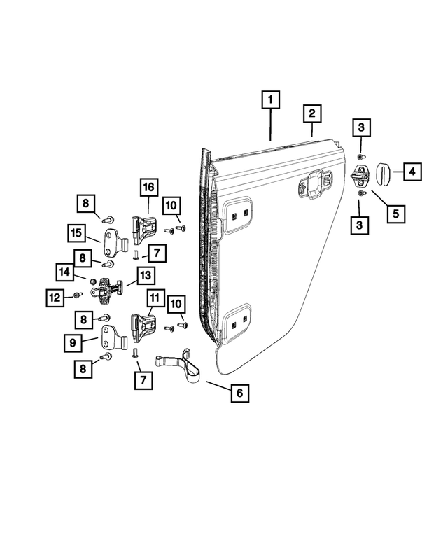 68297681AD - : Door Hinge, Left for Mopar Image