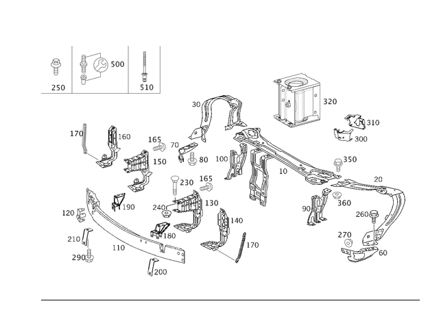 2096200731 - Cowl, Front Panel: Console for Mercedes-Benz: CLK320, CLK350, CLK500, CLK55 AMG, CLK550, CLK63 AMG Image image