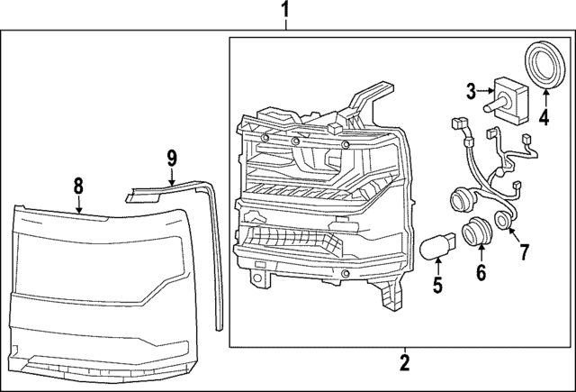 85617481 - : Headlight Assembly for Chevrolet: Silverado 1500, Silverado 1500 LD Image