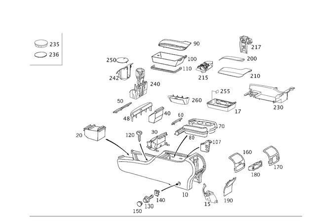 2206800151 - Panelling: Parts Kit, Hinge for Mercedes-Benz Image image