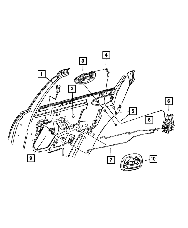 « QN17XTMAF –  : Loquet De Porte Bouton Et Tringle, Côté Gauche pour Mopar Image »