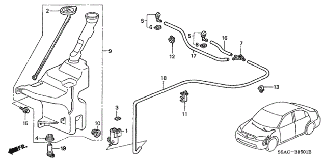 Windshield Washer (2) for 2005 Honda Civic #0