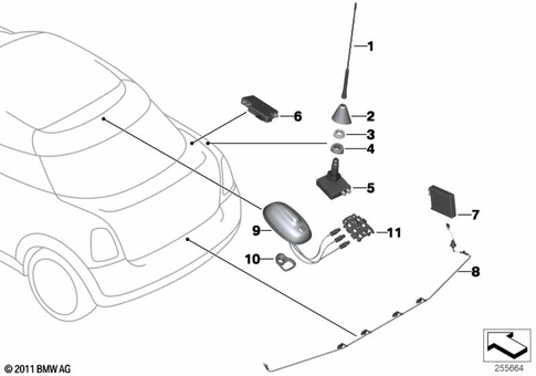 Single Parts Antenna for 2013 Mini Cooper #0
