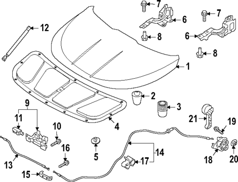 Hood & Components for 2023 Kia Niro EV #0