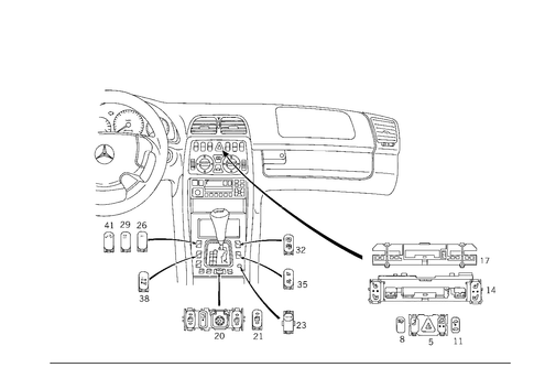 Switch in Instrument Panel and Center Console for 2001 Mercedes-Benz CLK430 #0