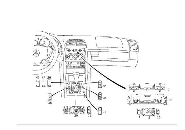 2108205910 - Electrical System: Switch for Mercedes-Benz Image image