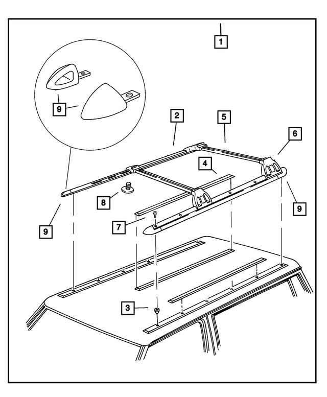 « 55075106AC –  : Galerie De Toit Baguette De Protection pour Mopar Image »