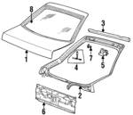 4378047 - Body: Striker for Chrysler: Laser, LeBaron | Dodge: Daytona, Lancer, Shadow Image
