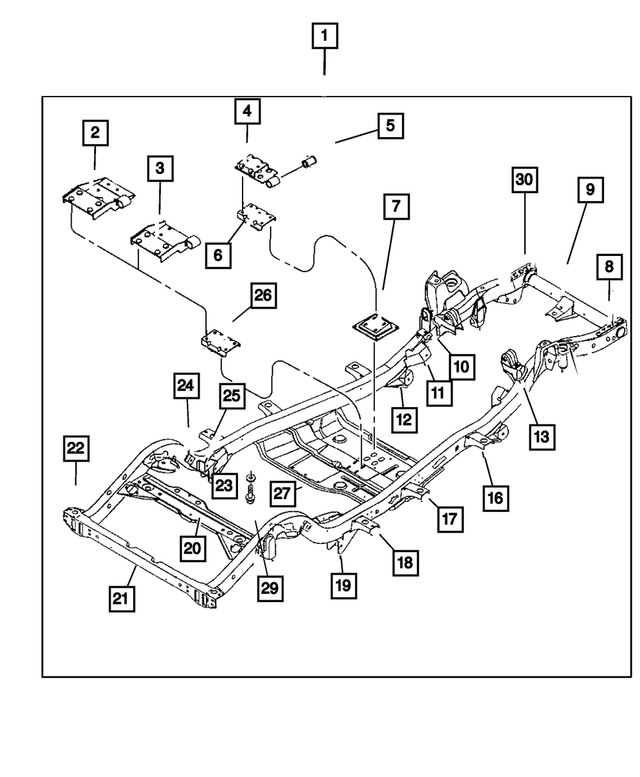 56052329AF - Frames and Bumpers: Chassis Frame for Mopar Image