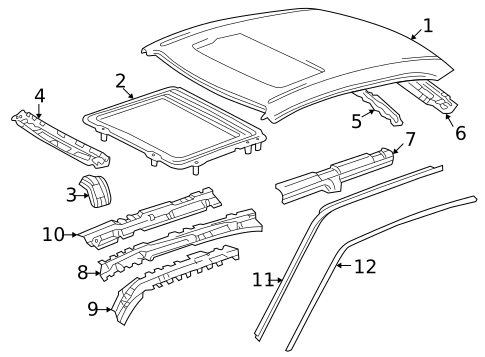Roof & Components for 2002 Toyota Corolla #0