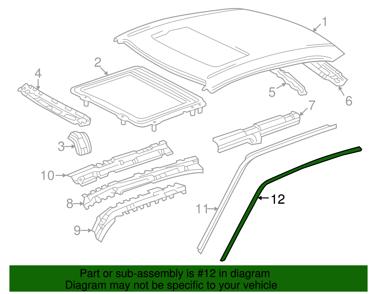 75552-02051 - Drip Molding - 1998-2002 Toyota Corolla | Lithia Toyota Parts
